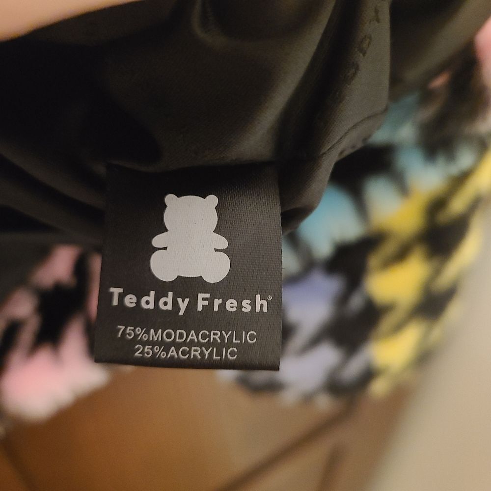 Teddy Fresh Pastel Houndstooth Teddy Coat Size Small - Picture 6 of 10